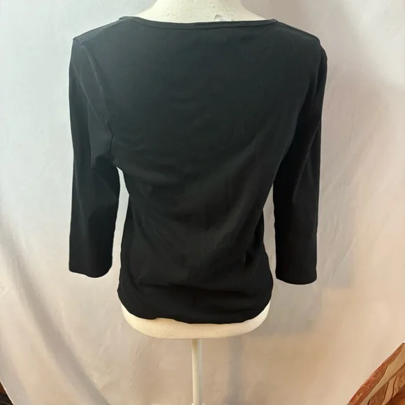 Jones New York Black Button-Down Top with Accents - Picture 6 of 9